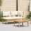 Berkfield Garden Bench and Table Set 2 pcs Cream and Brown 1