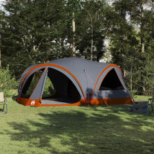 Berkfield Family Tent 10-Person Grey and Orange 460 x 430 x 214 cm