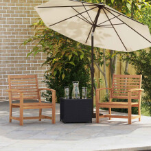 Berkfield Chair 2 Piece Brown 65 x 60 x 76.5 cm Solid Teak Wood