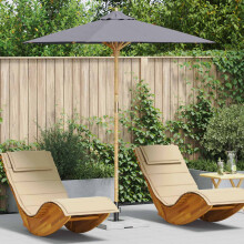 Berkfield Garden Parasol Dark Grey ò 217 x 230 cm Bamboo