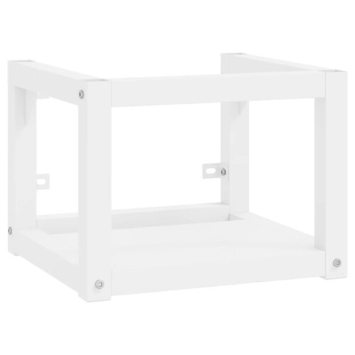 Berkfield Bathroom Washbasin Frame with Built-in Basin White Iron 2