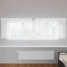 Berkfield Lace Curtain with Curtains Floral White 120 x 300 cm Polyester