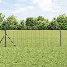 Berkfield Euro Fence Grey 0.4 x 25 m PVC-coated iron