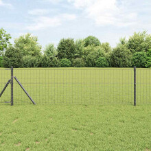 Berkfield Euro Fence Grey 0.6 x 50 m PVC-coated iron