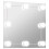 Berkfield Wall Mirror with LED Lights Square Glass 2