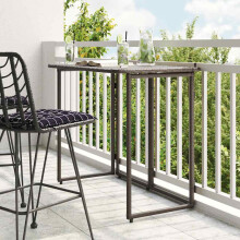 Berkfield Folding Garden Table Brown 90x51x75 cm Poly Rattan