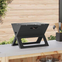 Berkfield Outdoor Grill Black 46 x 31 x 31 cm Steel