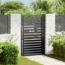 Berkfield Garden Gate Lockable Black 100x150 cm Aluminium