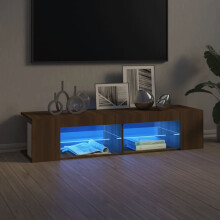 Berkfield TV Cabinet with LED Lights Brown Oak 135x39x30 cm