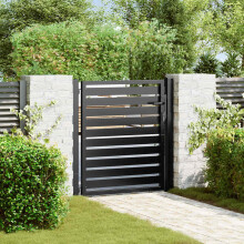 Berkfield Garden Gate Lockable Black 100x100 cm Aluminium