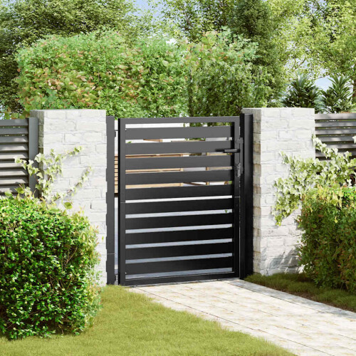 Berkfield Garden Gate Lockable Black 100x100 cm Aluminium