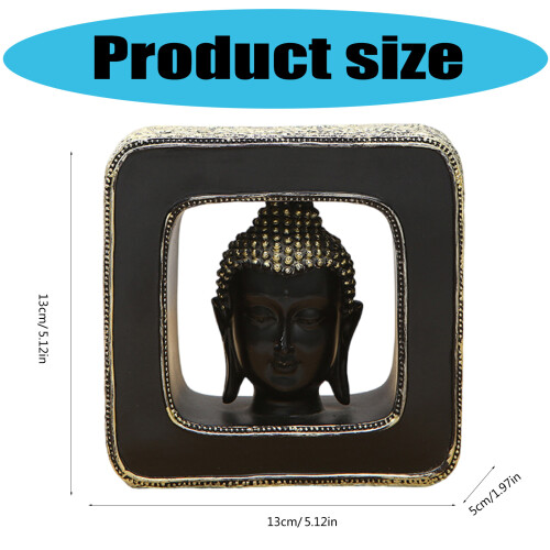 Thai Chinese Styles Buddhas Head Sculpture in Frame Resins 2