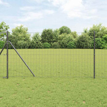 Berkfield Euro Fence Grey 1.2 x 10 m PVC-coated iron