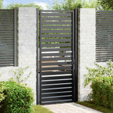 Berkfield Garden Gate Lockable Black 100x200 cm Aluminium