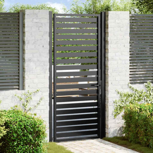 Berkfield Garden Gate Lockable Black 100x200 cm Aluminium