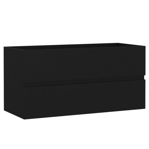 Berkfield Sink Cabinet with Built-in Basin Black Engineered Wood 2