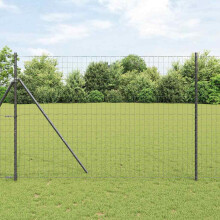 Berkfield Euro Fence Black 1.6 x 10 m PVC-coated iron