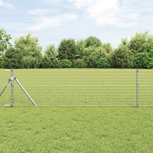 Berkfield Fence Post 7 pcs Silver Steel