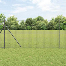 Berkfield Fence Post 13 pcs Grey Steel