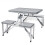 Berkfield Foldable Camping Table Set with 4 Stools Aluminium Extra Light Grey 1