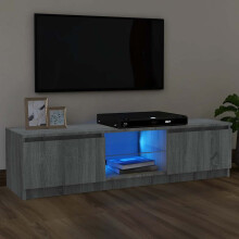Berkfield TV Cabinet with LED Lights Grey Sonoma 120x30x36 cm