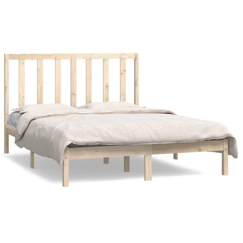 Berkfield Bed Frame without Mattress 135x190 cm Double Solid Wood Pine 1