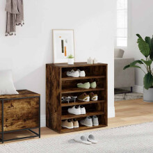 Berkfield Shoe Cabinet Smoked Oak 60x35x70 cm Engineered Wood