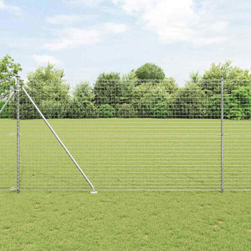 Berkfield Fence Post 7 pcs Silver Steel