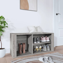 Berkfield Shoe Cabinet Grey Sonoma 100x35x45 cm Engineered Wood