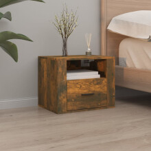 Berkfield Wall-mounted Bedside Cabinet Smoked Oak 50x36x40 cm