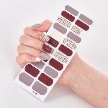 3D Waterproof Nail Stickers Full Cover Wraps Set, Self Adhesive for Quick Salon Finish, Color ss036