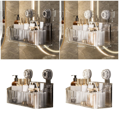 Adhesive Bathroom Rack Rotating Suction Technology for-White 2