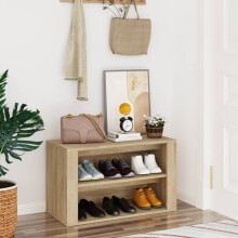 Berkfield Shoe Rack Sonoma Oak 75x35x45 cm Engineered Wood
