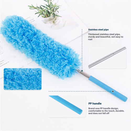 Retractable Bendable Duster For Ceiling Shelves Curtains-Gray 1