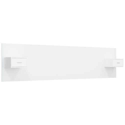 Berkfield Bed Headboard with Cabinets White Engineered Wood 1