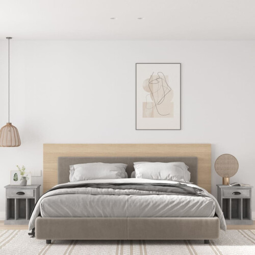 Berkfield Bedside Cabinets 2 pcs Concrete Grey 43x36x50 cm