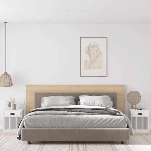 Berkfield Bedside Cabinets 2 pcs White 43x36x50 cm