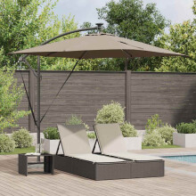 Berkfield Umbrella Taupe 249 x 249 x 250 cm Polyester and Aluminium