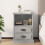 Berkfield Bedside Cabinet Concrete Grey 43x36x60 cm 1