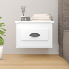 Berkfield Wall-mounted Bedside Cabinet High Gloss White 41.5x36x28cm
