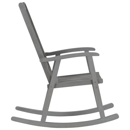 Berkfield Rocking Chair Grey Solid Acacia Wood 2