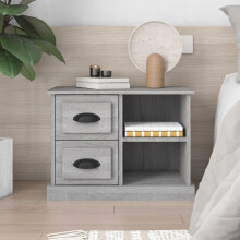 Berkfield Bedside Cabinet Grey Sonoma 60x35.5x45 cm