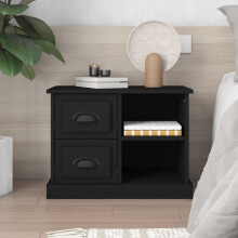 Berkfield Bedside Cabinet Black 60x35.5x45 cm