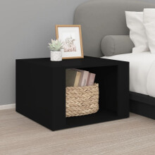 Berkfield Bedside Table Black 57x55x36 cm Engineered Wood