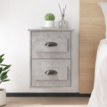 Berkfield Wall-mounted Bedside Cabinet Concrete Grey 41.5x36x53cm