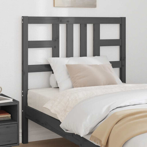 Berkfield Bed Headboard Grey 96x4x100 cm Solid Wood Pine