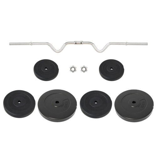 Berkfield Curl Barbell with Plates 60 kg 1