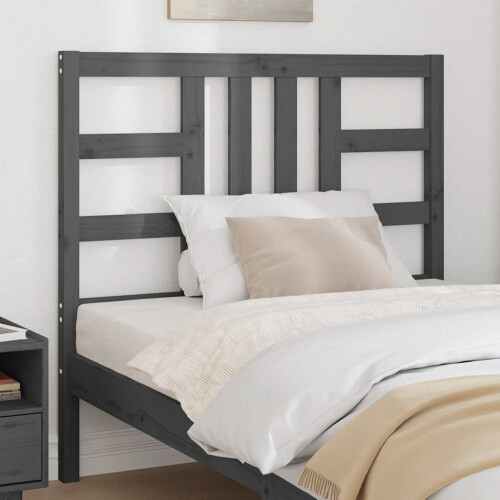 Berkfield Bed Headboard Grey 106x4x100 cm Solid Wood Pine