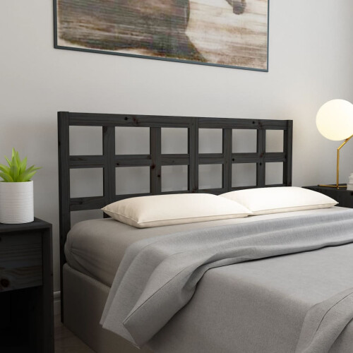 Berkfield Bed Headboard Black 145.5x4x100 cm Solid Wood Pine