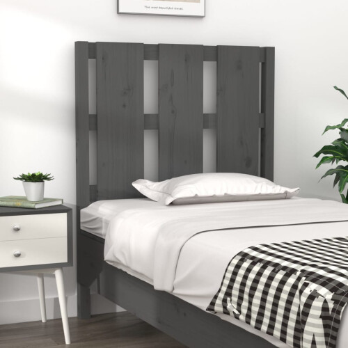Berkfield Bed Headboard Grey 80.5x4x100 cm Solid Wood Pine